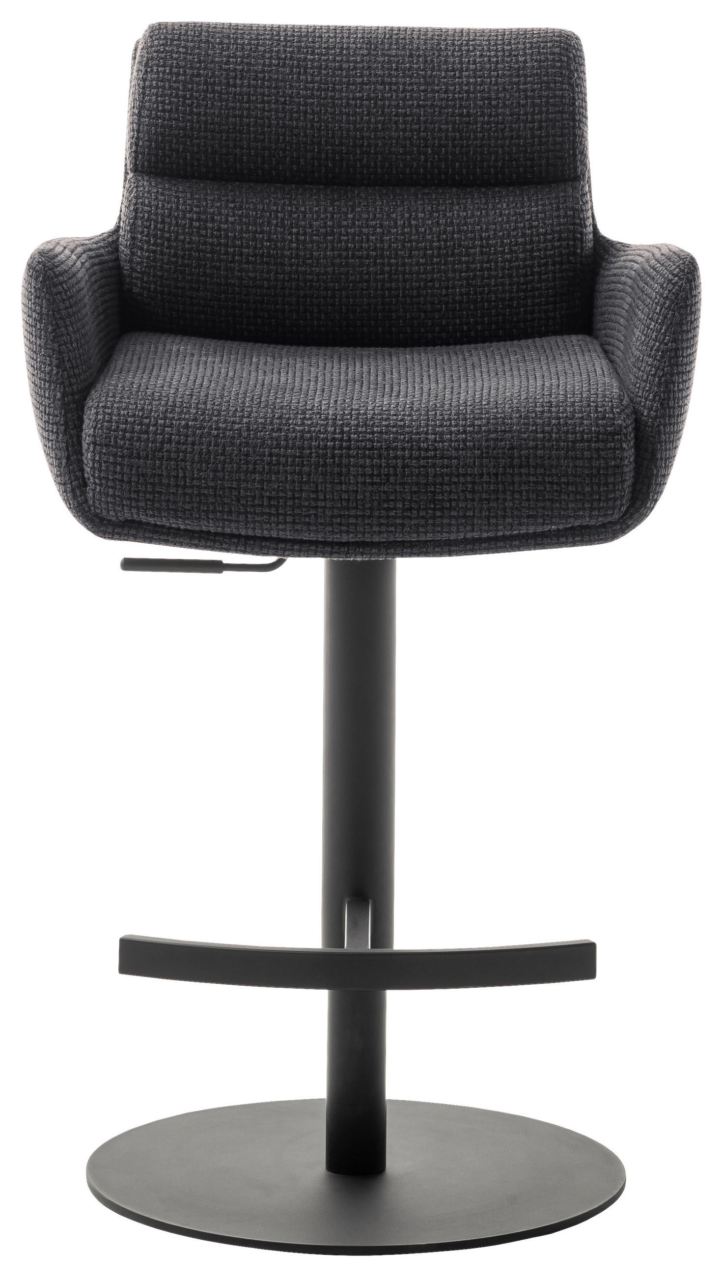BARHOCKER in Metall, Textil Anthrazit - Anthrazit/Schwarz, Design, Textil/Metall (54/84/52cm) - Dieter Knoll