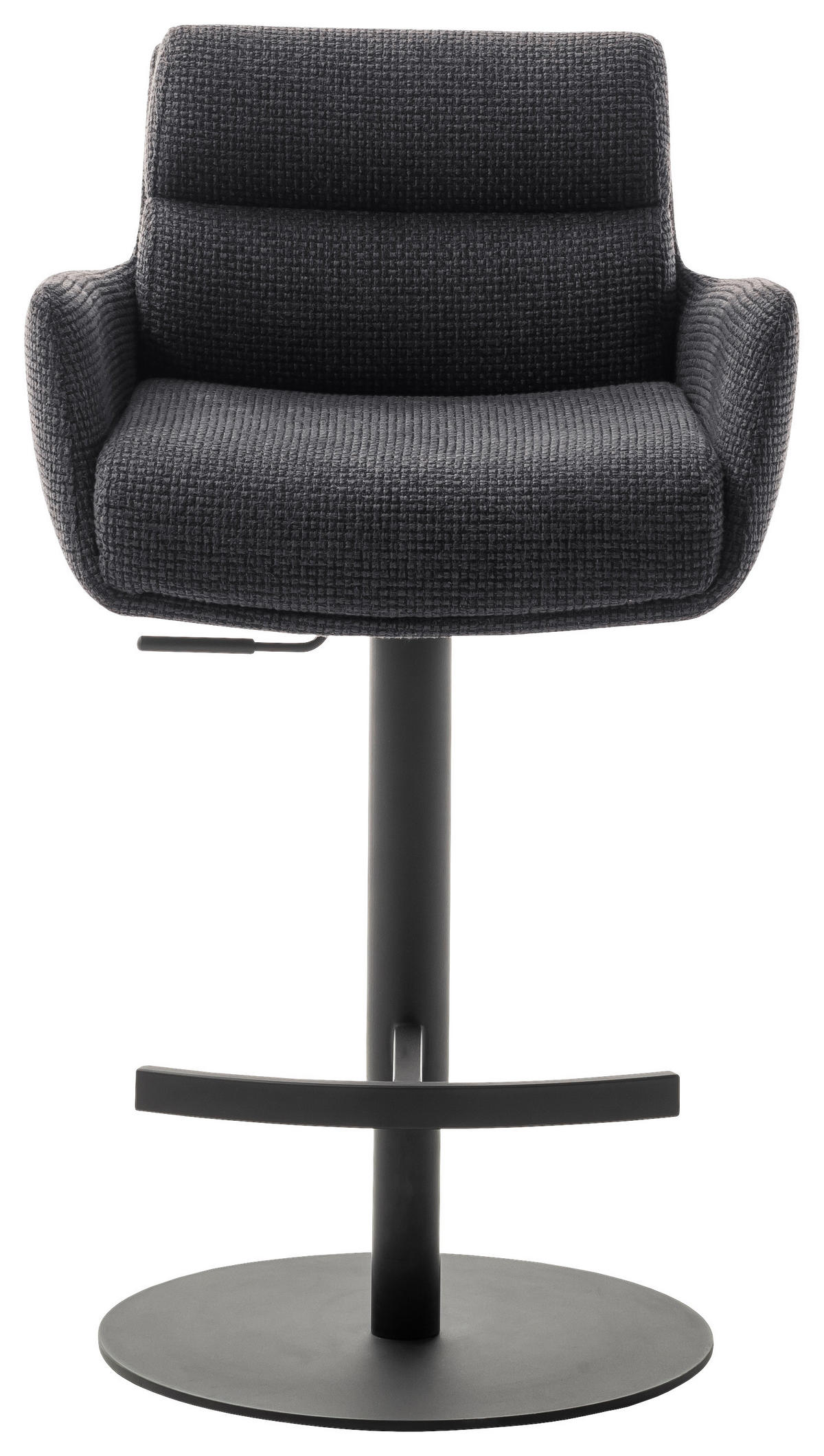 BARHOCKER in Metall, Textil Anthrazit  - Anthrazit/Schwarz, Design, Textil/Metall (54/84/52cm) - Dieter Knoll