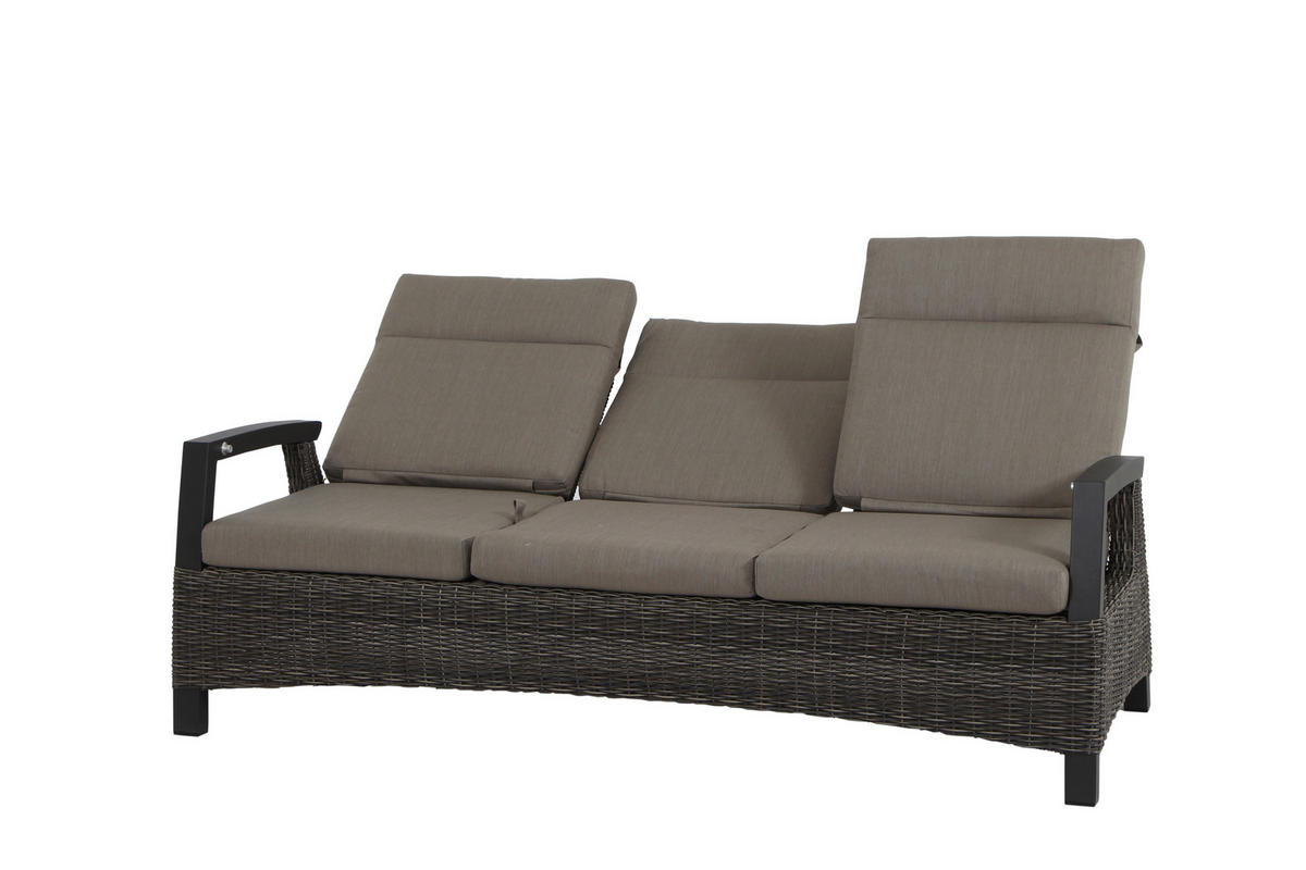 LOUNGEGARNITUR 4-teilig   72/206/103 cm Aluminium  - Grau, Basics, Keramik/Kunststoff (72/206/103cm) - Siena Garden