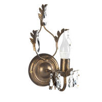 WANDLEUCHTE 22/13/30 cm   - Bronzefarben, KONVENTIONELL, Glas/Metall (22/13/30cm)