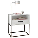 NACHTKÄSTCHEN 60/65/39 cm  in Weiß  - Schwarz/Weiß, Design, Holzwerkstoff/Kunststoff (60/65/39cm) - Carryhome