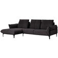 ECKSOFA in Webstoff Braun  - Schwarz/Braun, Natur, Textil (182/277cm) - Valnatura