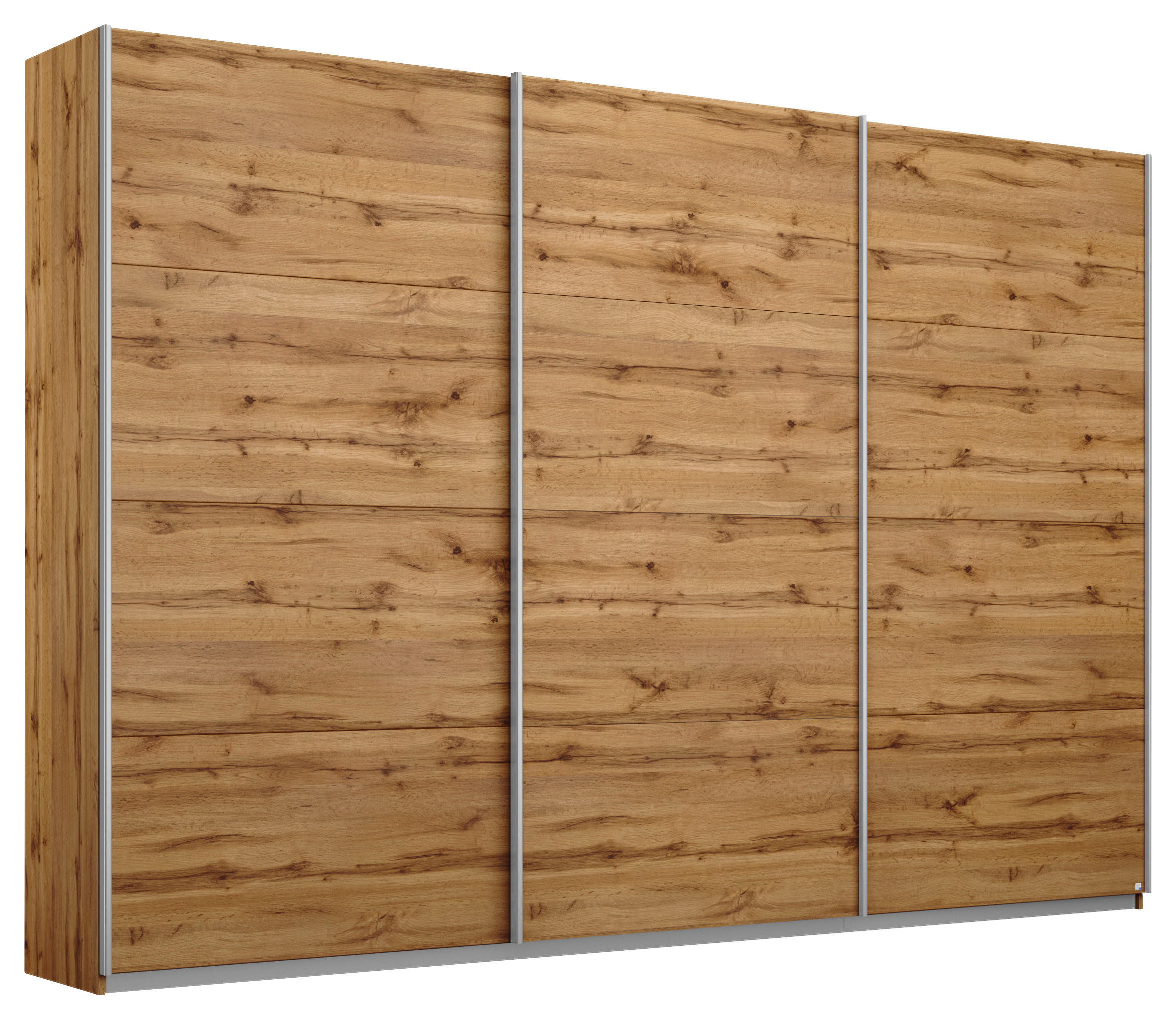 SCHWEBETÜRENSCHRANK  in Eichefarben  - Eichefarben/Alufarben, MODERN, Holzwerkstoff/Metall (271/230/62cm) - Rauch Möbel
