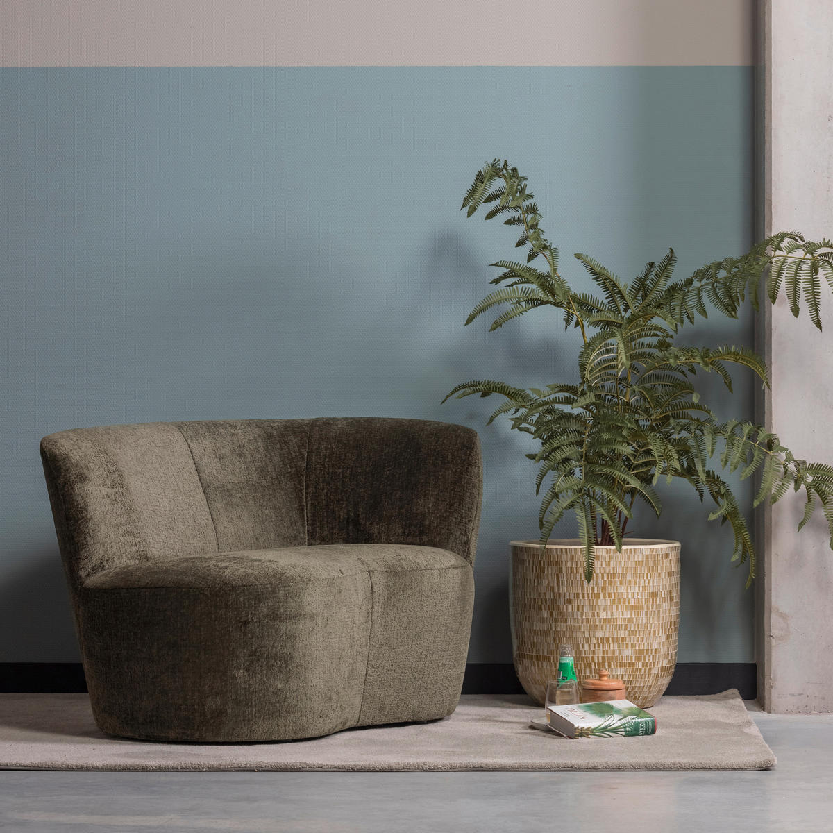 RÉCAMIERE in Samt Dunkelgrün  - Dunkelgrün/Schwarz, Design, Kunststoff/Textil (112/73/80cm) - Livetastic