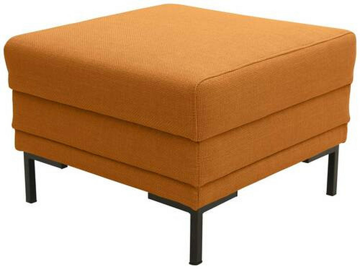 HOCKER Webstoff Orange  - Schwarz/Orange, Design, Textil/Metall (55/45/55cm) - LOOKS by W.Joop