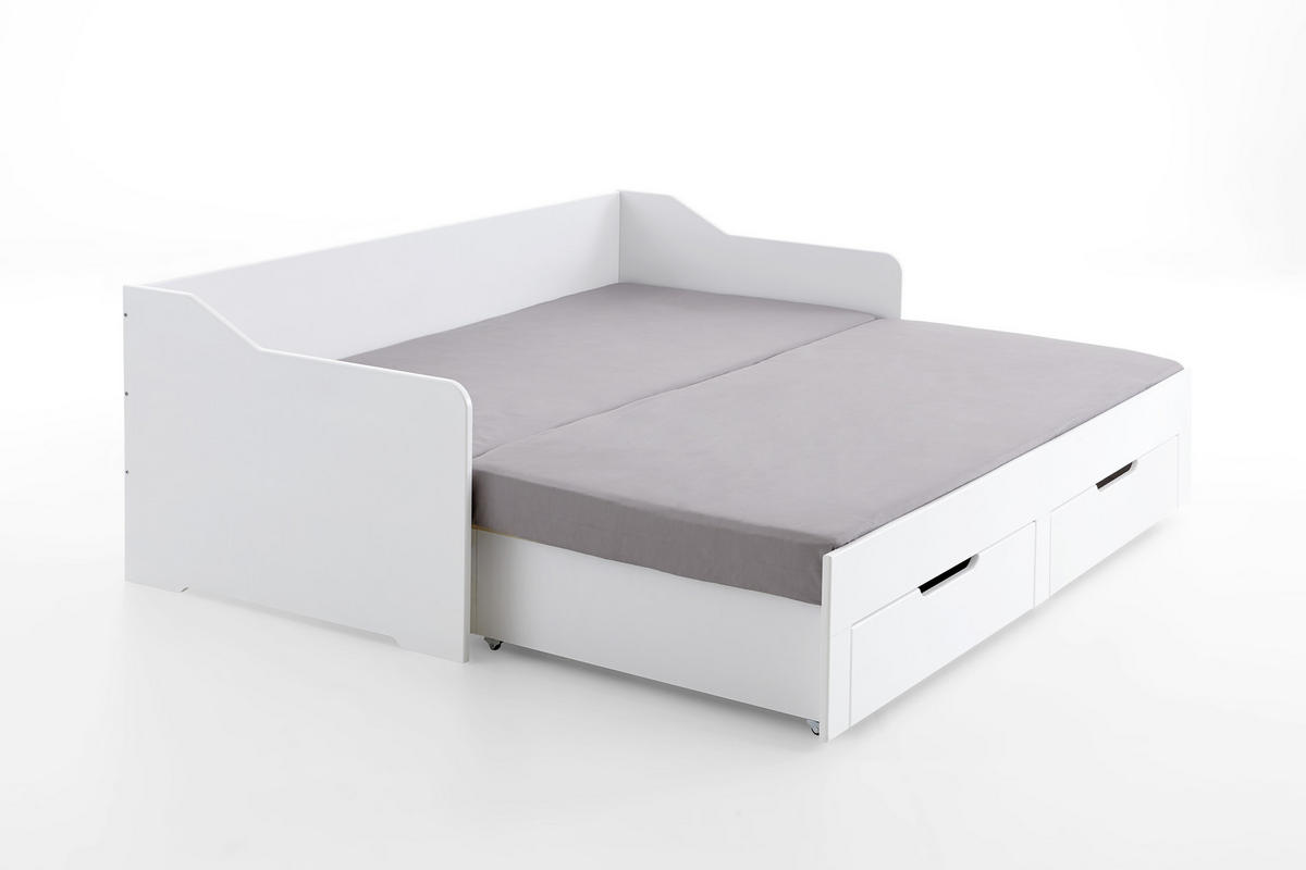 KREVET 90/180/200 cm     bela  - bela, Dizajnerski, pločasti materijal (90/180/200cm) - Xora