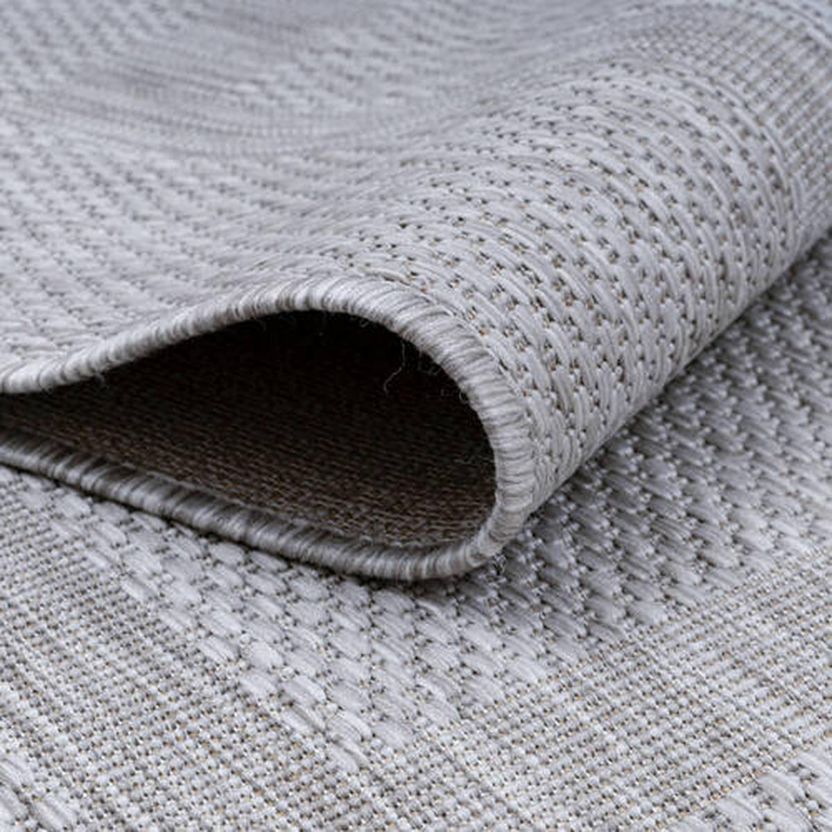 FLACHWEBETEPPICH 120/120 cm Relax Silberfarben  - Silberfarben, Basics, Textil (120/120cm) - Novel