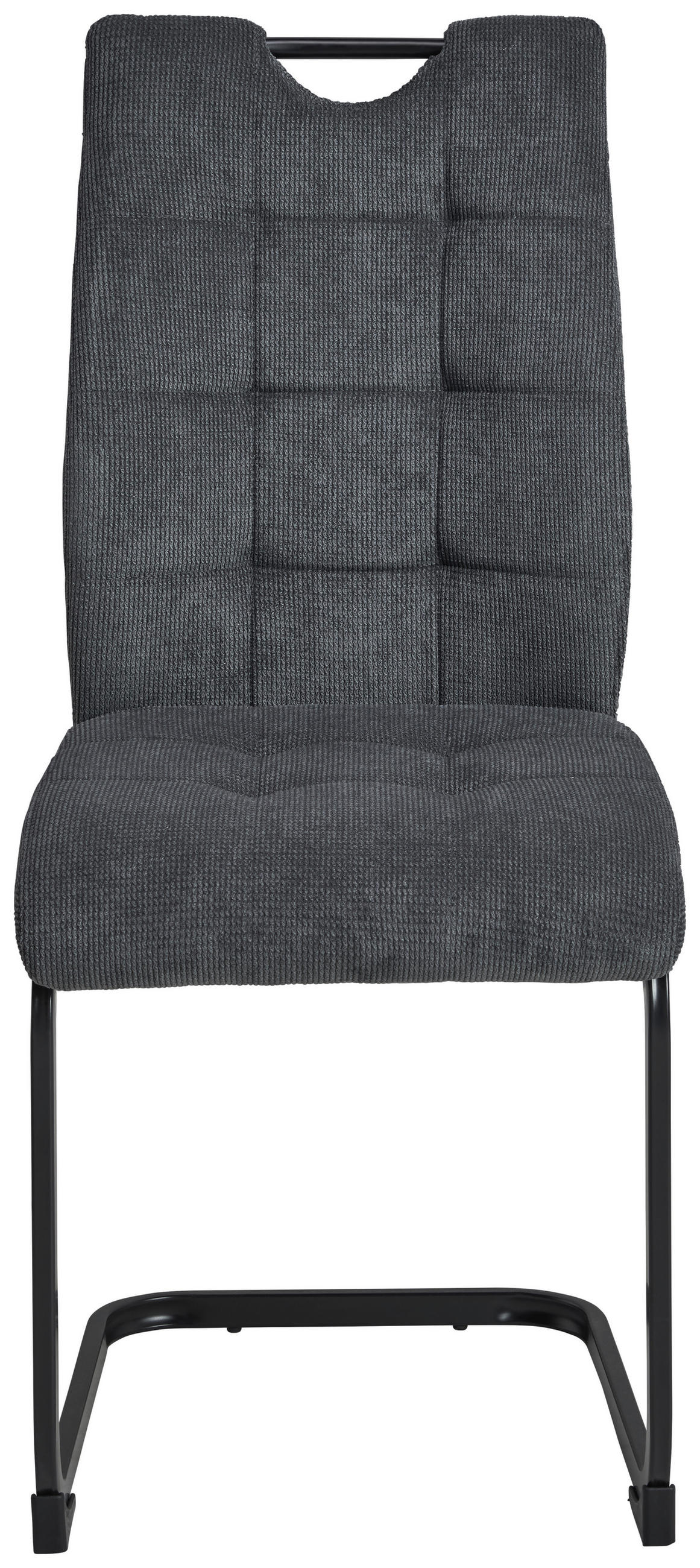 SCHWINGSTUHL  in Eisen Mikrofaser  - Anthrazit/Schwarz, LIFESTYLE, Textil/Metall (44/96/59cm) - MID.YOU