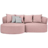 ECKSOFA in Flachgewebe Altrosa  166/235 cm  - Schwarz/Altrosa, MODERN, Kunststoff/Textil (166/235cm) - Hom`in