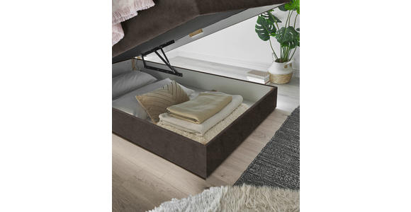 BOXSPRINGBETT 120/200 cm  in Dunkelbraun  - Dunkelbraun/Schwarz, KONVENTIONELL, Kunststoff/Textil (120/200cm) - Xora