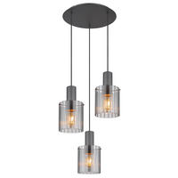 HÄNGELEUCHTE TULIVAR 48/150 cm  - Dunkelgrau, Design, Glas/Metall (48/150cm) - Globo