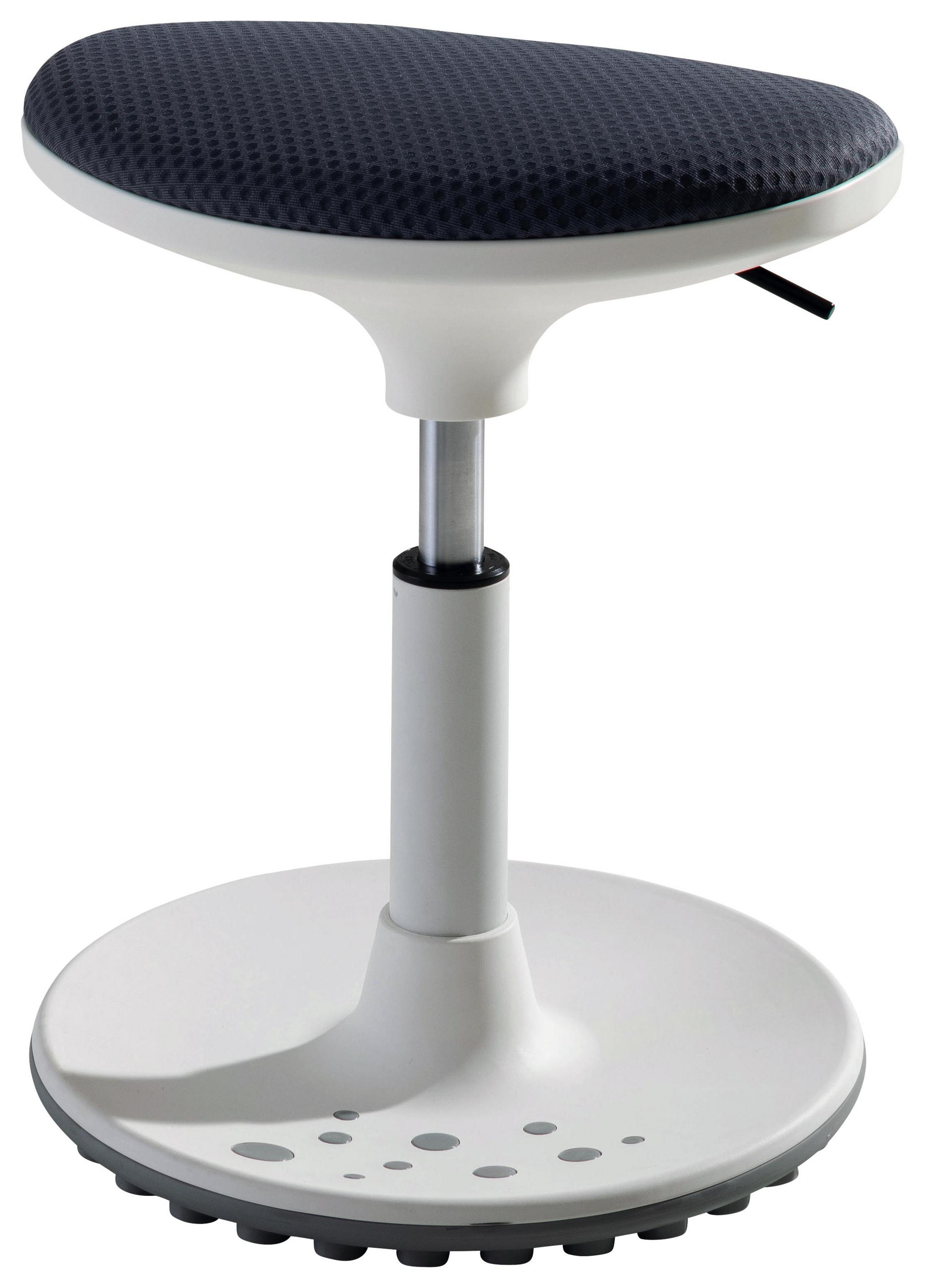 Hocker in Metall, Kunststoff, Textil Grau, Weiß