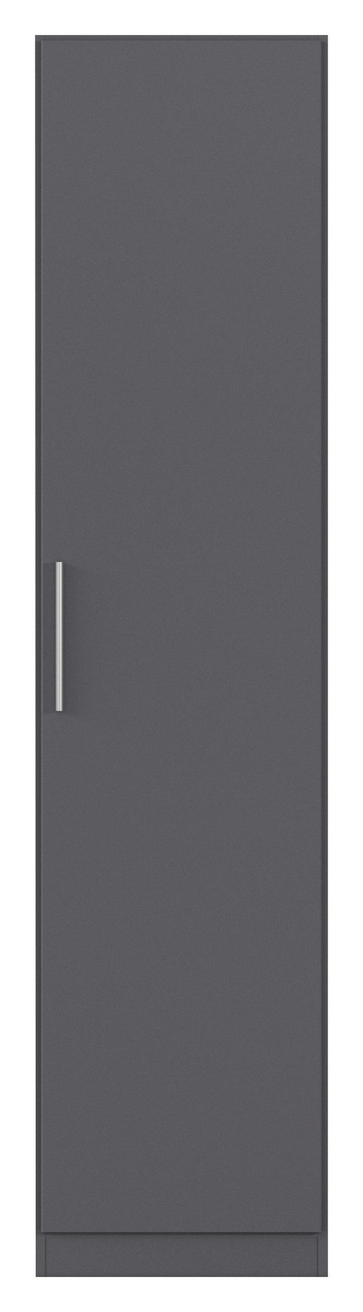 DREHTÜRENSCHRANK 47/197/54 cm,  in Grau, 1-türig  - Alufarben/Grau, KONVENTIONELL, Holzwerkstoff/Kunststoff (47/197/54cm) - home24
