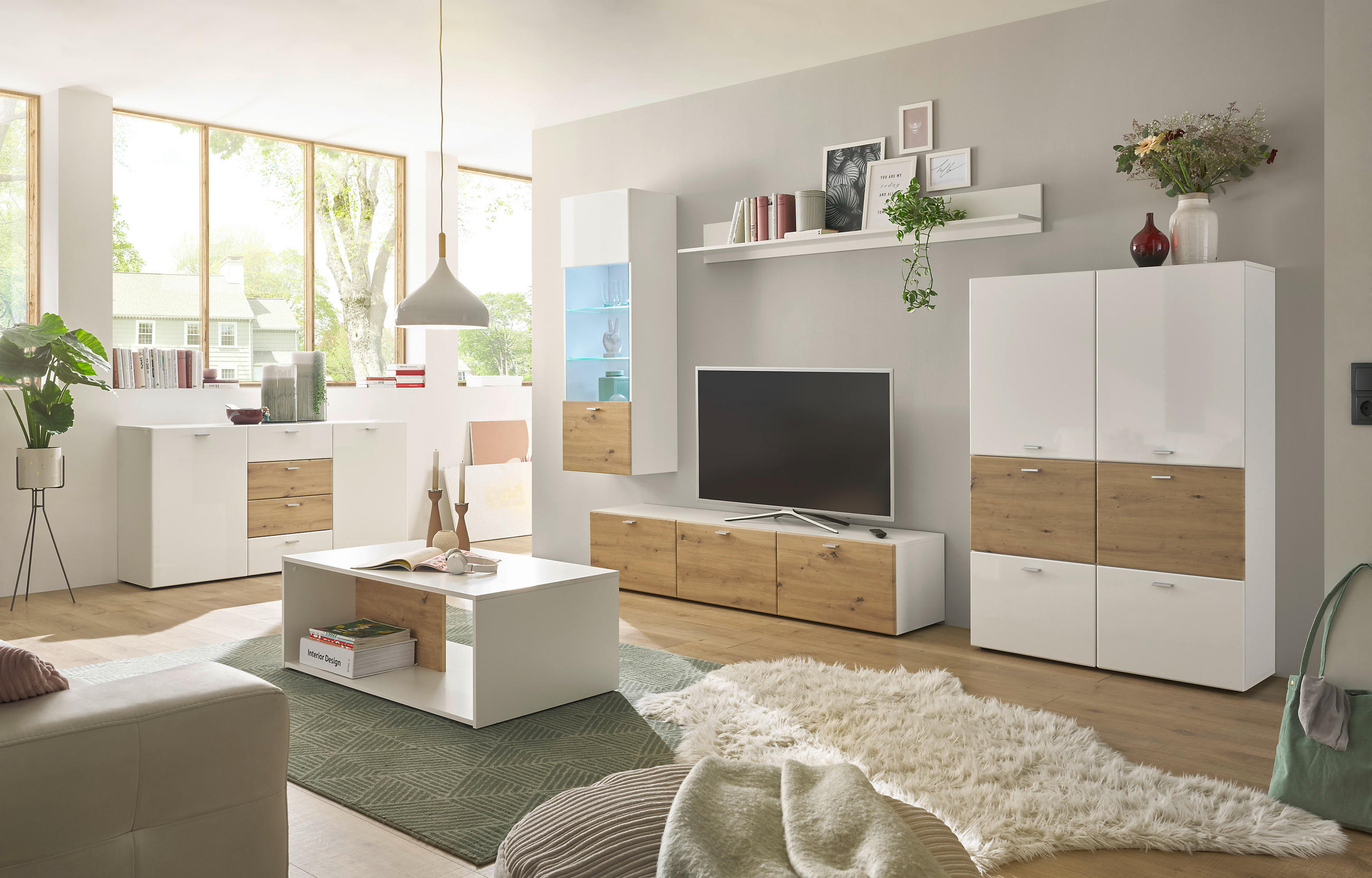 KLUBSKA MIZA, 110/40/60 cm bela, hrast artisan  - bela/hrast artisan, Design, leseni material (110/40/60cm) - Carryhome