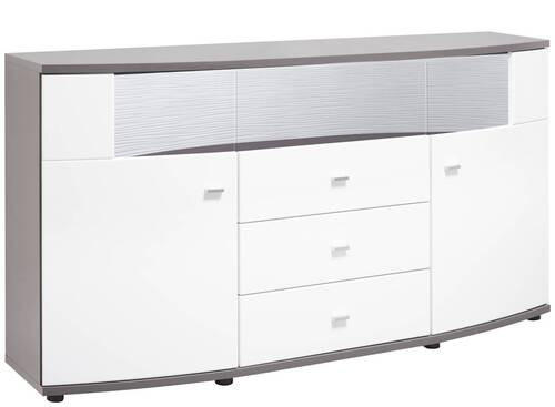 SIDEBOARD  in 160/86,8/41,6 cm  - Weiß Hochglanz/Anthrazit, Design, Holzwerkstoff/Kunststoff (160/86,8/41,6cm) - Carryhome