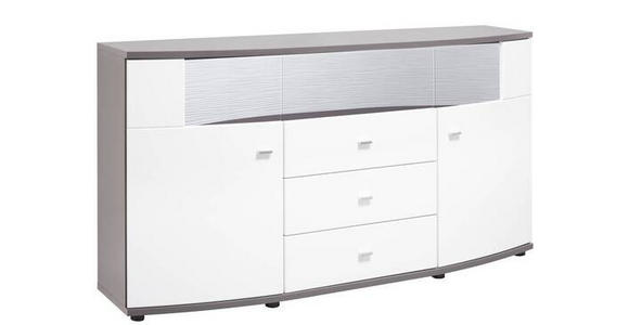 SIDEBOARD Anthrazit, Weiß Hochglanz  - Weiß Hochglanz/Anthrazit, Design, Holzwerkstoff/Kunststoff (160/86,8/41,6cm) - Carryhome