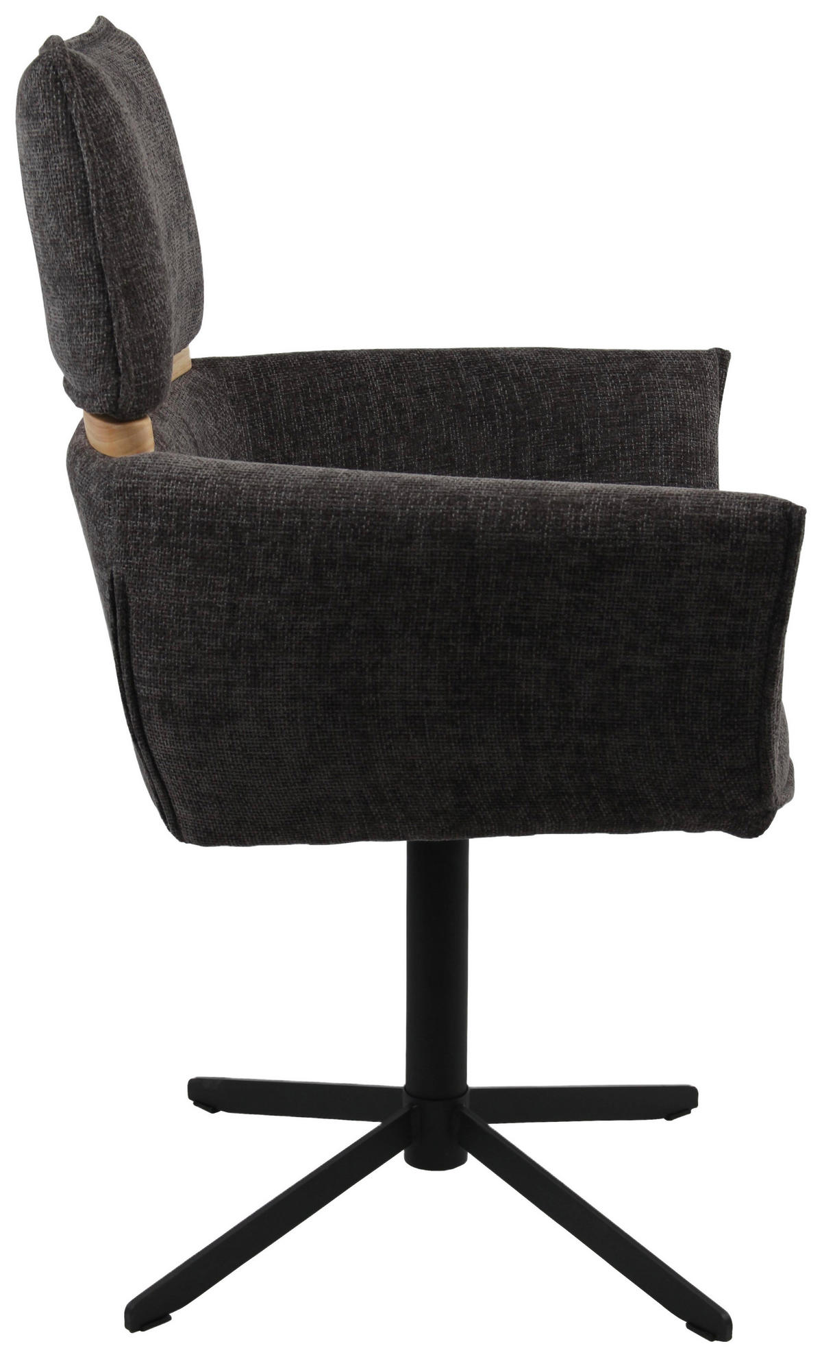 CHEFSESSEL Webstoff Dunkelgrau  - Dunkelgrau/Schwarz, MODERN, Holz/Textil (62/86/56cm) - MID.YOU
