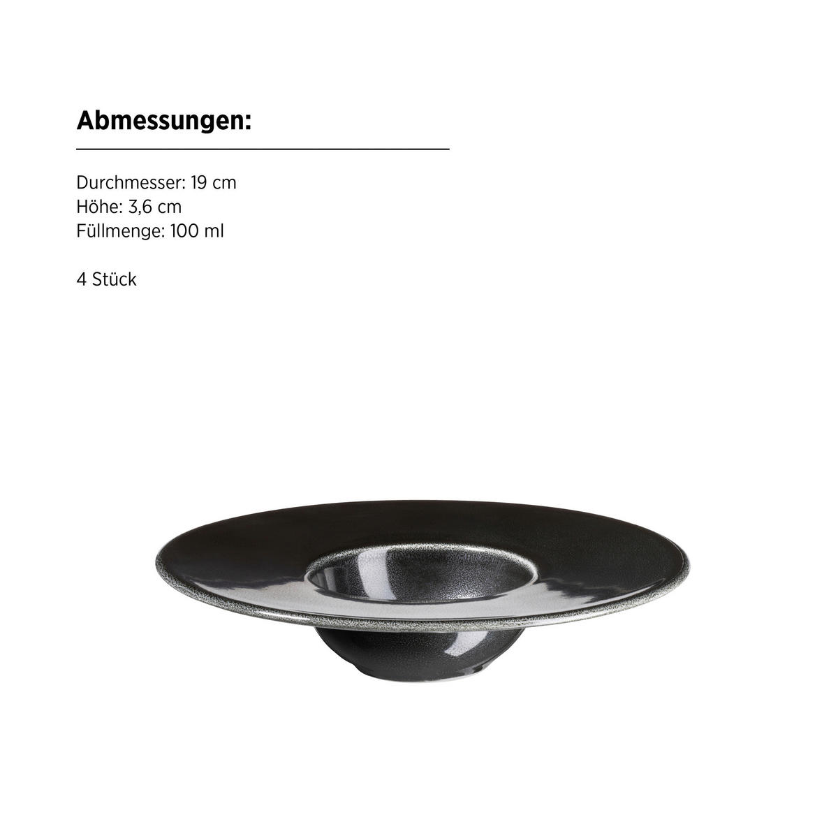 TELLERSET Angry 4-teilig  - Schwarz, Trend, Keramik (19cm) - Mäser