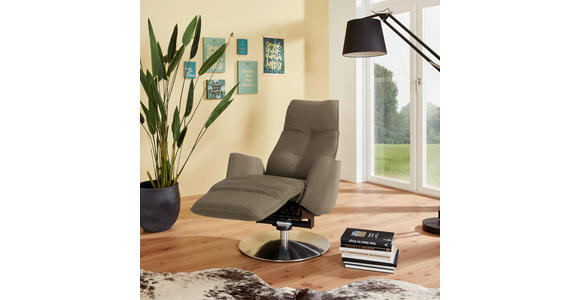 RELAXSESSEL in Textil Hellbraun  - Hellbraun/Anthrazit, Design, Textil/Metall (71/114/84cm) - Johann Jakob