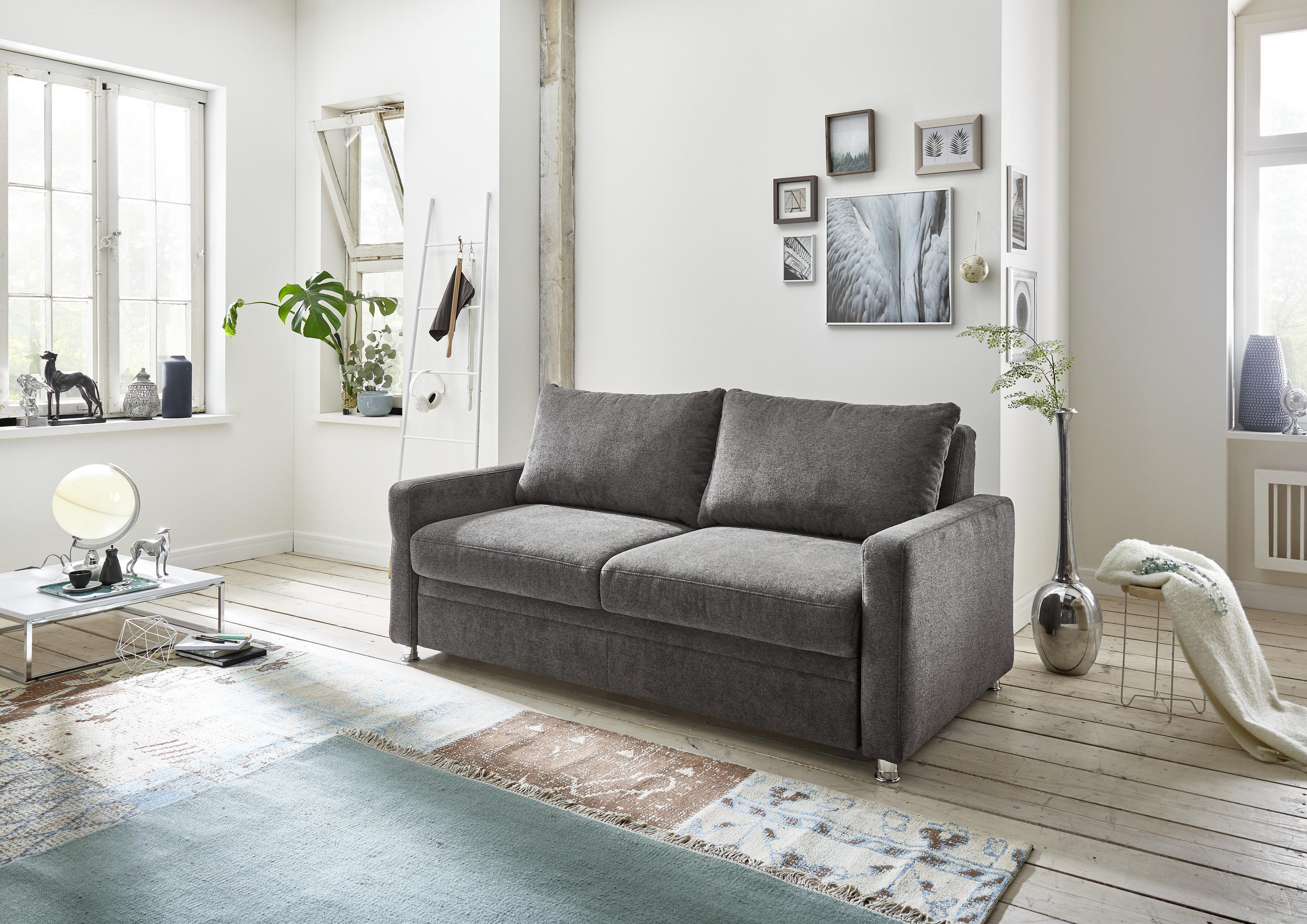 SCHLAFSOFA Türkis  - Türkis, KONVENTIONELL, Textil/Metall (206/90/100cm) - Beldomo Style
