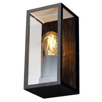 AUßENWANDLEUCHTE Karo 11/23,6/11 cm   - Klar/Eichefarben, Basics, Glas/Metall (11/23,6/11cm)