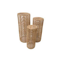 VIRÁGTARTÓ ÁLLVÁNY SZETT fa, fém   27/70/27 cm  - világosbarna, Basics, fa/fém (27/70/27cm)