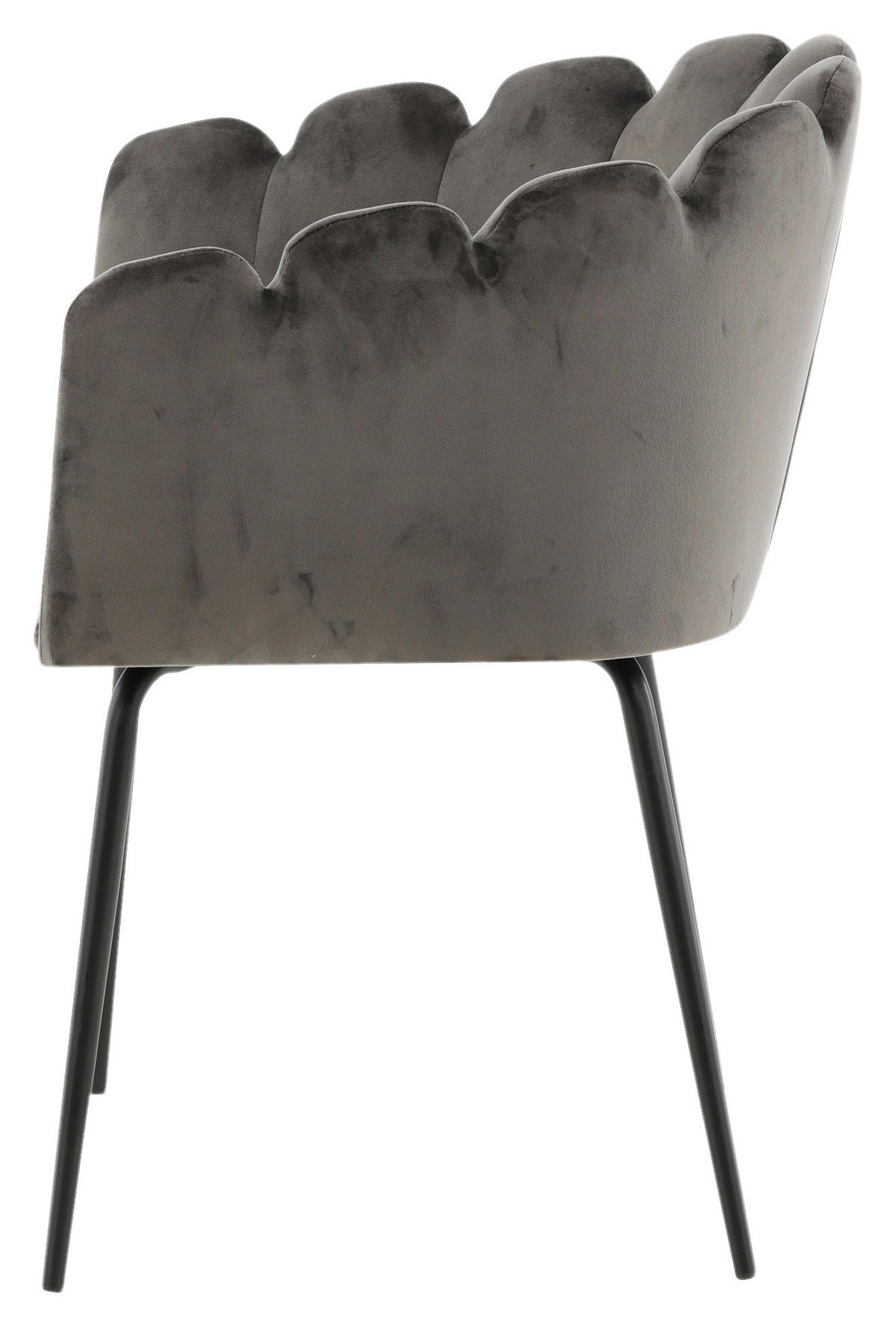 STUHL Samt Grau  - Grau, Design, Textil/Metall (61/76.56/54cm) - Livetastic