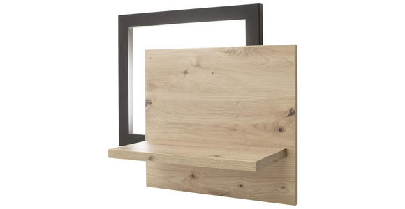 WANDBOARD in 56/51/24 cm Anthrazit, Eichefarben  - Eichefarben/Anthrazit, Design, Holzwerkstoff (56/51/24cm) - Carryhome