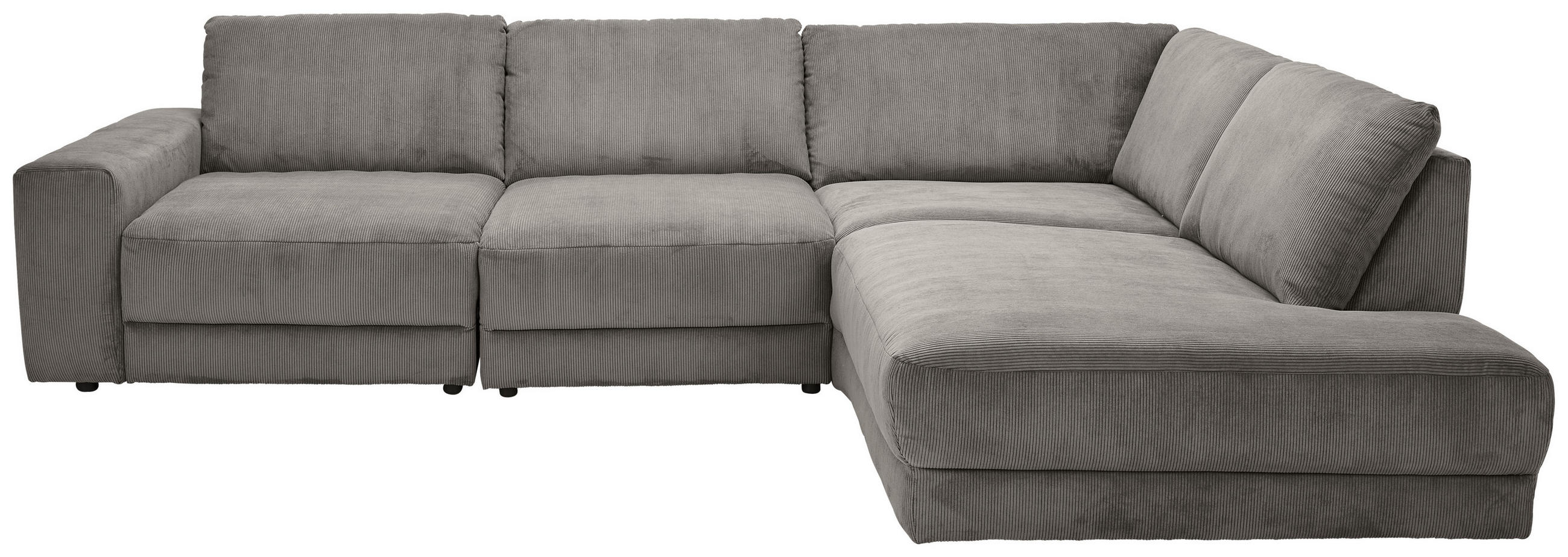 ECKSOFA Niels Andersson Grau Feincord  - Schwarz/Grau, Design, Kunststoff/Textil (316/242cm) - Niels Andersson