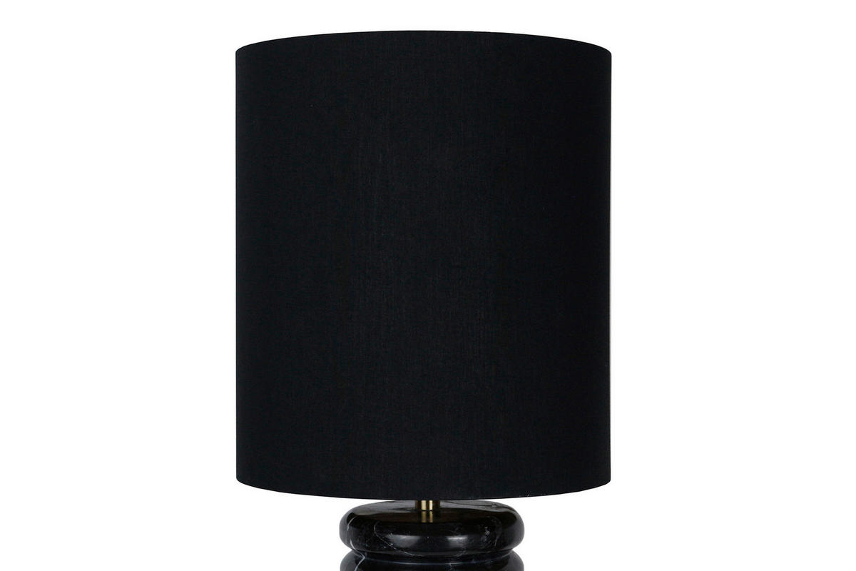 TISCHLEUCHTE 14/65/14 cm   - Schwarz, Design, Textil/Stein (14/65/14cm) - P & B