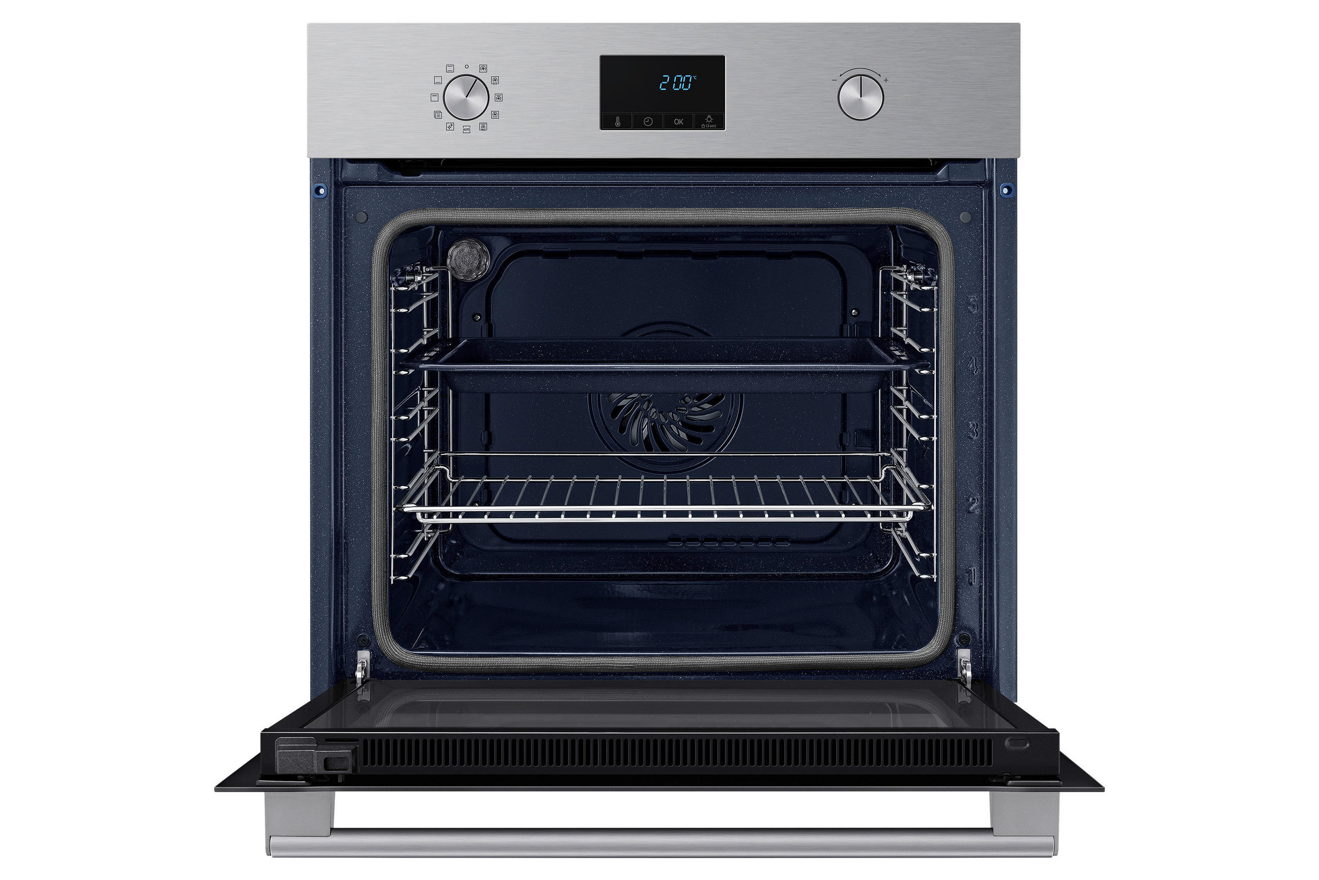 EINBAUBACKOFEN NV68A1170BS/OL  - Silberfarben/Schwarz, Design, Glas/Metall (59,5/59,5/57cm) - Samsung