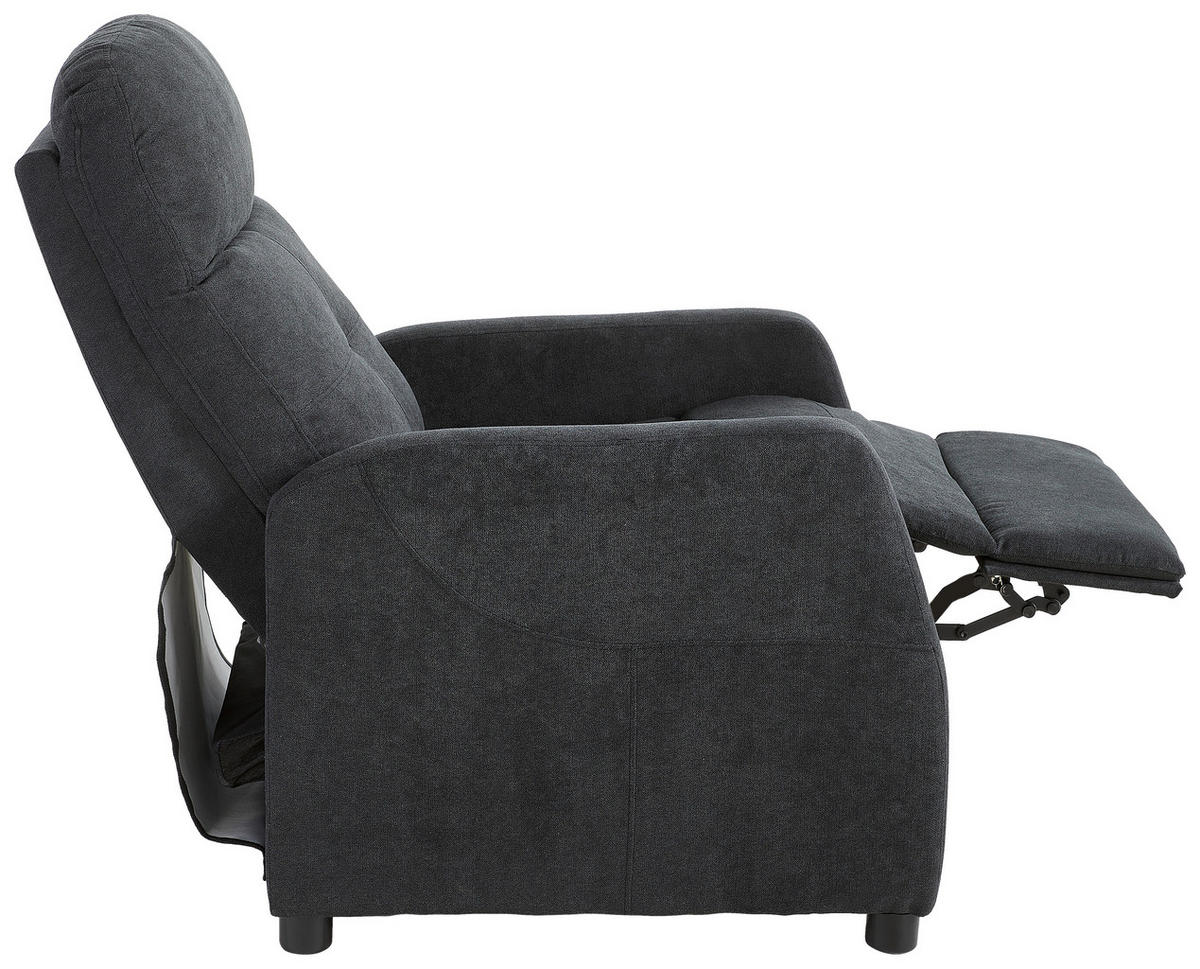 FOTELJA ZA GLEDANJE TELEVIZORA 65/80-105/90-154 cm , antracit  - bela/crna, Osnovno, tekstil/plastika (65/80-105/90-154cm) - Ti'me