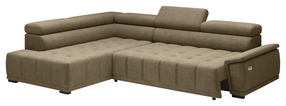 HÖRNSOFFA i chenille, vävt tyg taupe  - svart/taupe, Modern, textil/plast (206/283cm) - MID.YOU