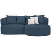 ECKSOFA in Plüsch Dunkelblau  235/166 cm  - Creme/Schwarz, MODERN, Kunststoff/Textil (235/166cm) - Hom`in
