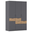 DREHTÜRENSCHRANK  in Grau, Eiche Artisan  - Eiche Artisan/Grau, KONVENTIONELL, Holzwerkstoff/Metall (136/197/54cm) - Xora
