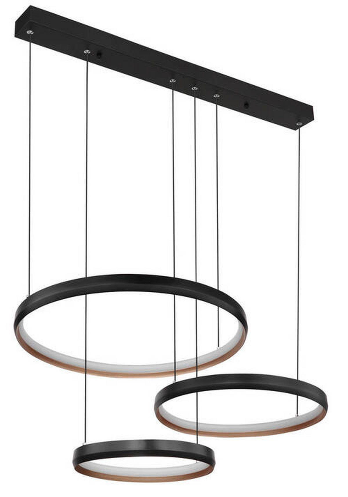 LED FÜGGŐLÁMPA 76,7/50,3/150 cm  - fekete/opál, Design, műanyag/fém (76,7/50,3/150cm) - Globo
