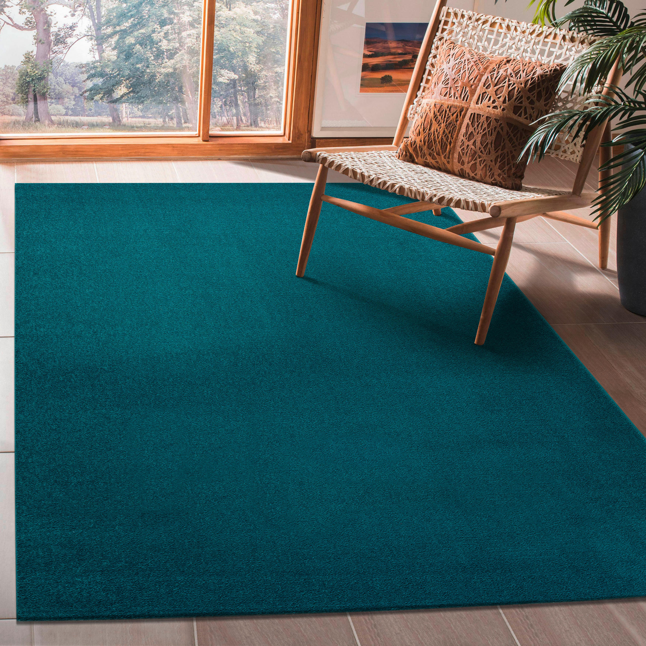 WEBTEPPICH 60/110 cm Uni Dunkelblau  - Dunkelblau, LIFESTYLE, Kunststoff/Textil (60/110cm) - Novel