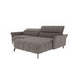 ECKSOFA Taupe Flachgewebe Rücken echt, Kopfteilverstellung, Sitztiefenverstellung  - Taupe/Schwarz, KONVENTIONELL, Textil/Metall (272/175cm) - Carryhome