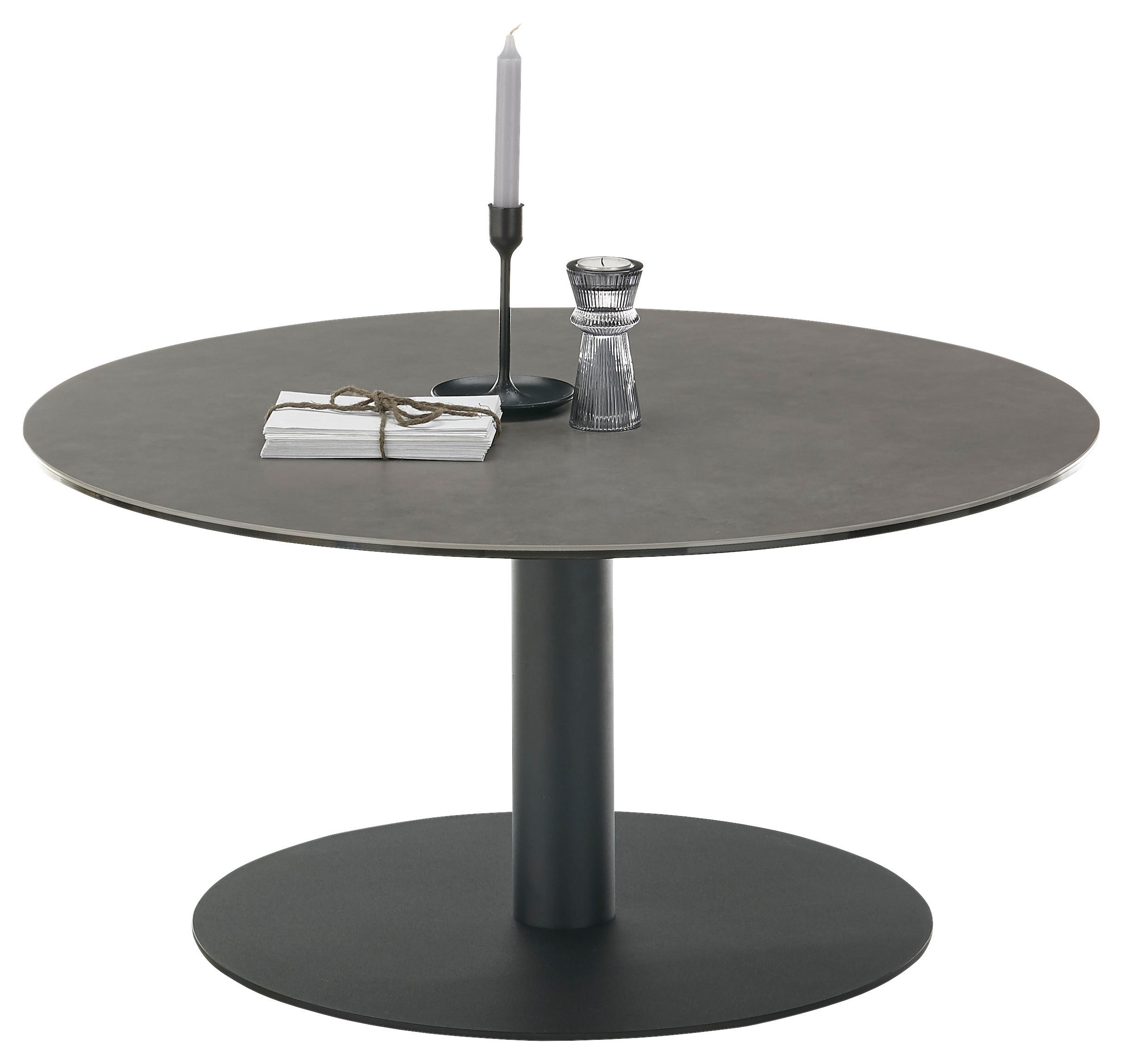 COUCHTISCH in Metall, Glas, Keramik 80/80/38 cm  - Anthrazit/Schwarz, Design, Glas/Keramik (80/80/38cm) - Boxxx