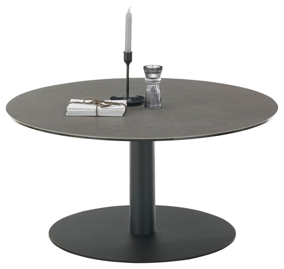 COUCHTISCH in Metall, Glas, Keramik 80/80/38 cm  - Anthrazit/Schwarz, Design, Glas/Keramik (80/80/38cm) - Boxxx