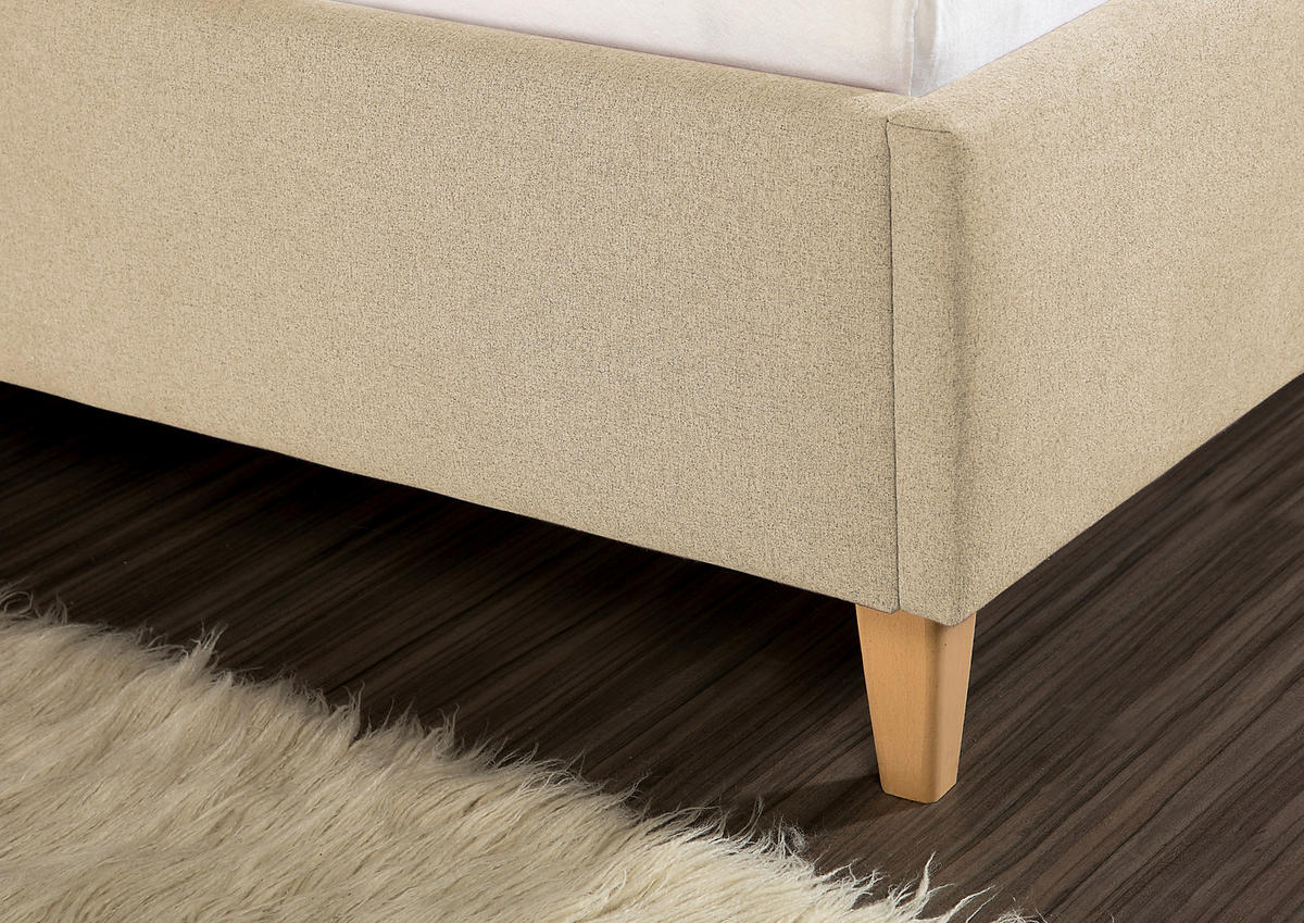 POLSTERBETT 160/200 cm,  in Beige,  - Beige/Naturfarben, MODERN, Holz/Textil (160/200cm) - Livetastic