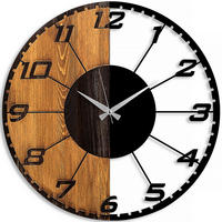 WANDUHR Schwarz, Walnussfarben 56/56/3 cm  - Walnussfarben/Schwarz, LIFESTYLE, Metall (56/56/3cm)