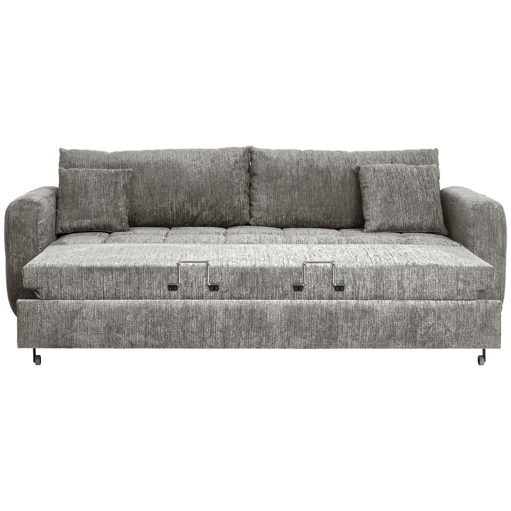 Thumbnail - Lomoco Schlafsofa, Dunkelgrau, Textil, Buche, 3-Sitzer, Füllung: Silikon, Schaumstoffflocken, 236x88x101 cm, Made in EU,...