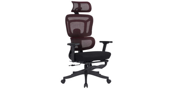 CHEFSESSEL Netzbespannung Rot, Schwarz  - Rot/Schwarz, Design, Kunststoff/Textil (67,5/126/134/65cm) - Novel
