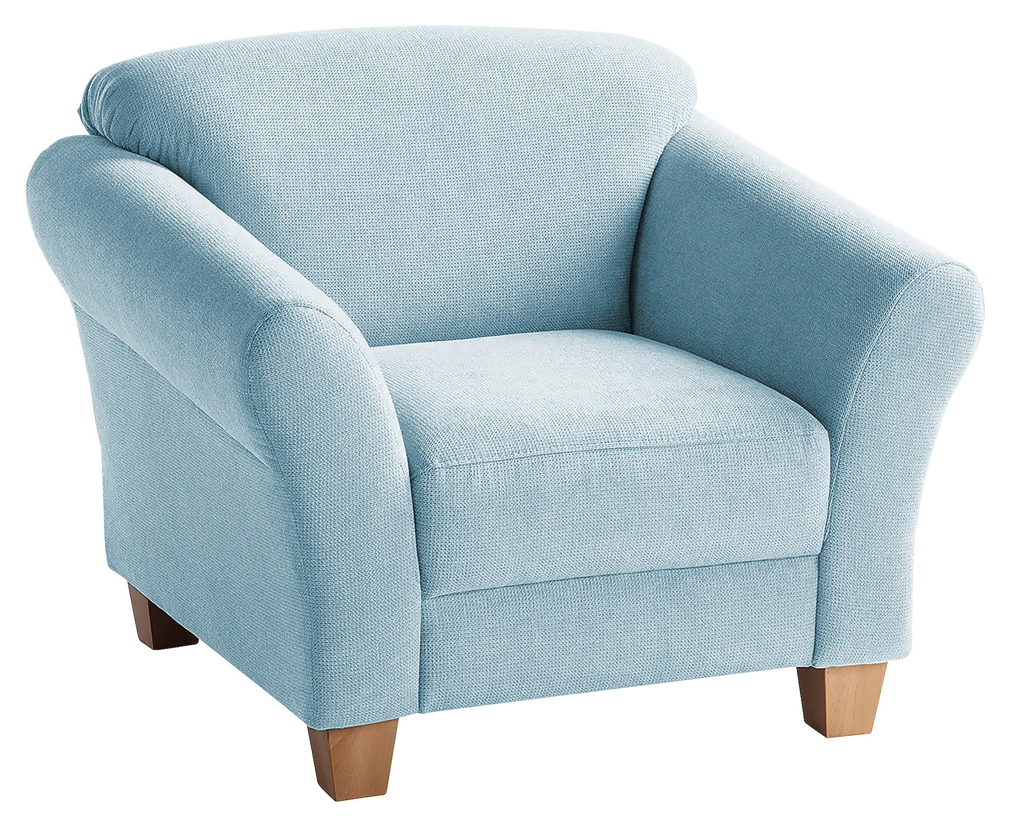 SESSEL in Flachgewebe Hellblau  - Naturfarben/Hellblau, KONVENTIONELL, Holz/Textil (101/84/89cm) - Sit & More