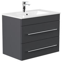 UMIVAL. ENOTA Z UMIVALNIKOM  - bela/barve grafita, Basics, leseni material/keramika (75,5cm) - MID.YOU