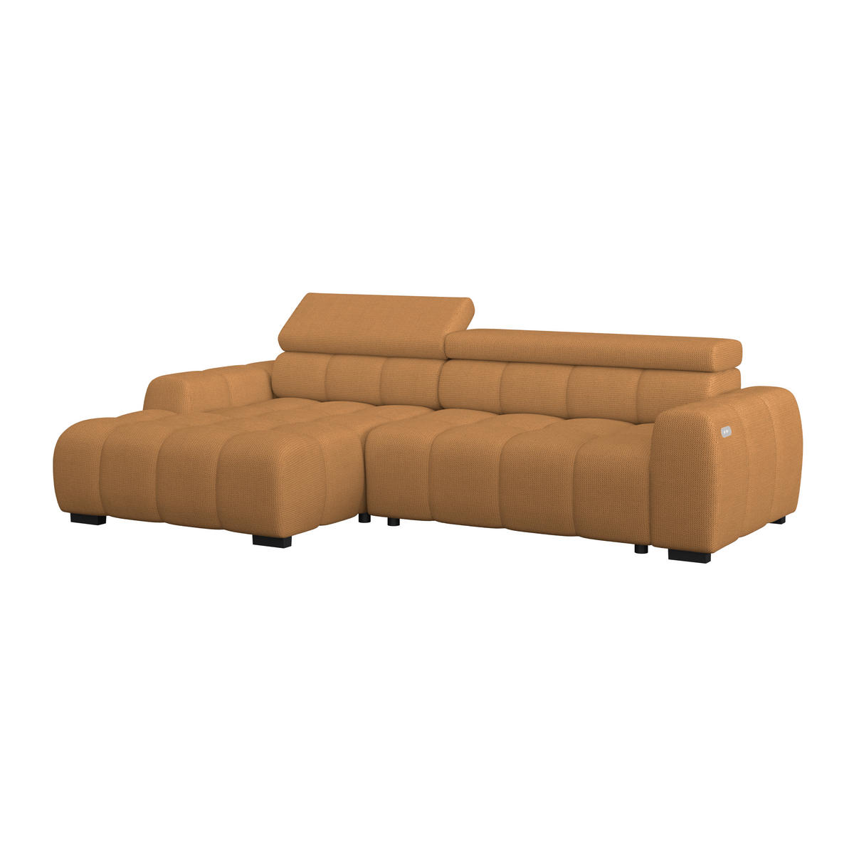 ECKSOFA Rostfarben Webstoff  - Rostfarben/Dunkelbraun, Trend, Kunststoff/Textil (168/285cm) - Livetastic