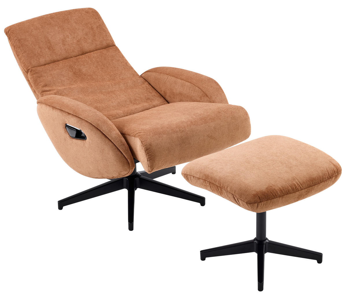 RELAXSESSELSET BASTY Webstoff Hocker    - Rostfarben/Schwarz, Design, Textil/Metall (75/107/77cm) - Livetastic