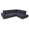 ECKSOFA Dunkelgrau Chenille  - Chromfarben/Dunkelgrau, Design, Textil (313/242cm) - Xora