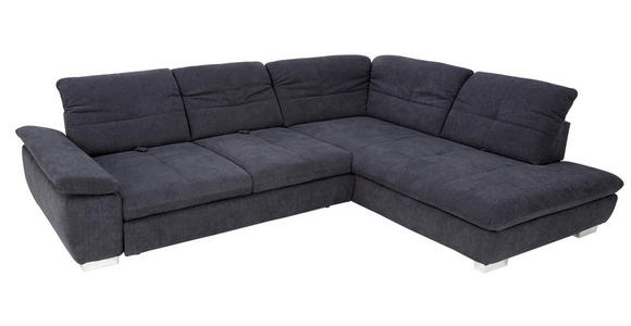 ECKSOFA Dunkelgrau Chenille  - Chromfarben/Dunkelgrau, Design, Textil (313/242cm) - Xora